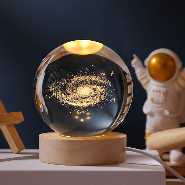 3D Crystal Ball Night Light Solar System
