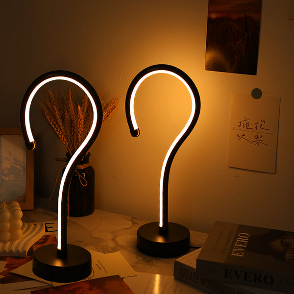 Question Mark Table Lamp — USB Dimmable LED Desk Light