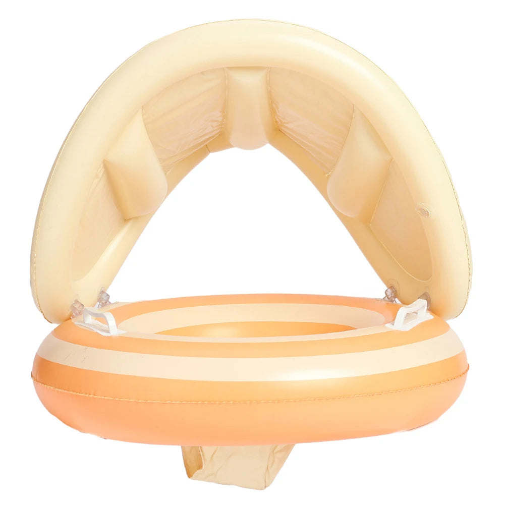 Inflatable Swim Ring with Detachable Sunshade