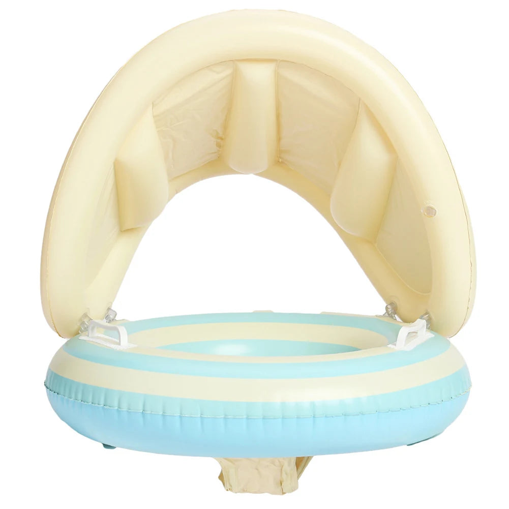Inflatable Swim Ring with Detachable Sunshade