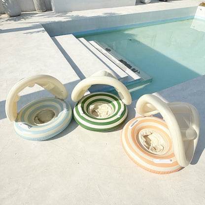 Inflatable Swim Ring with Detachable Sunshade