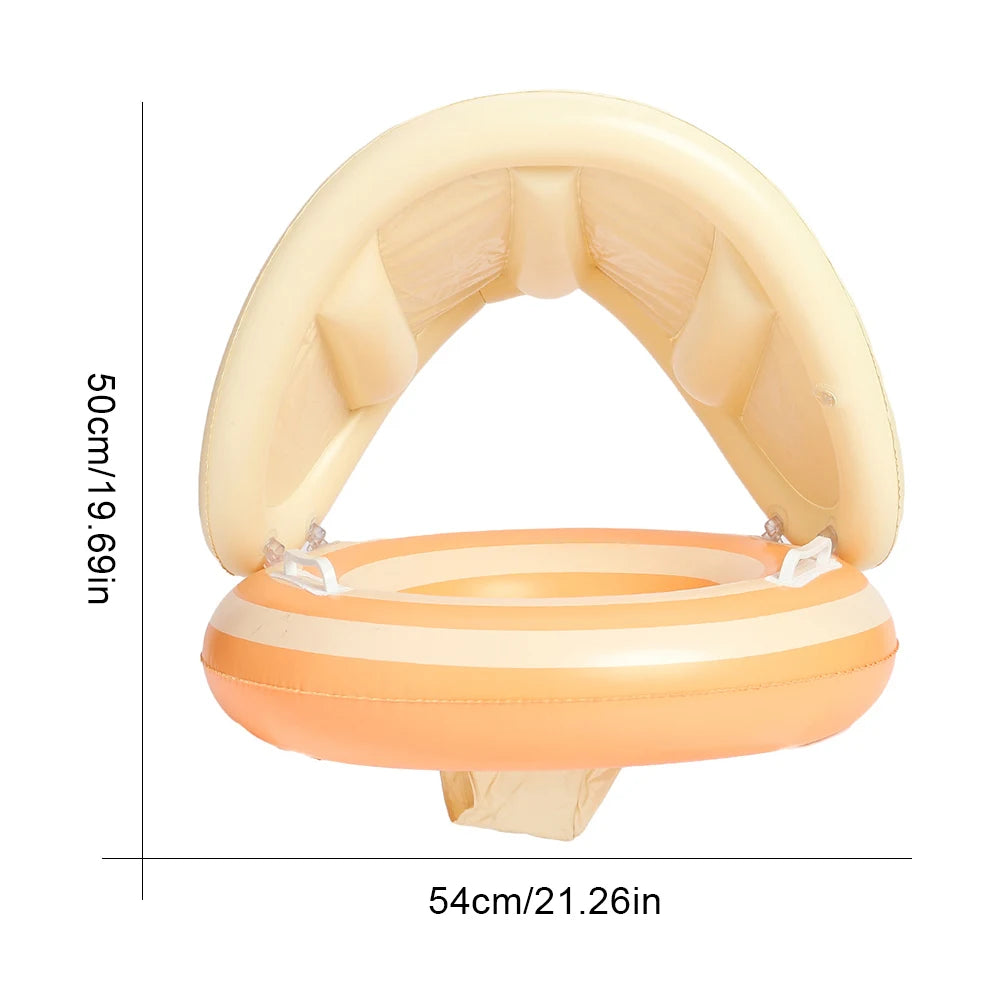 Inflatable Swim Ring with Detachable Sunshade
