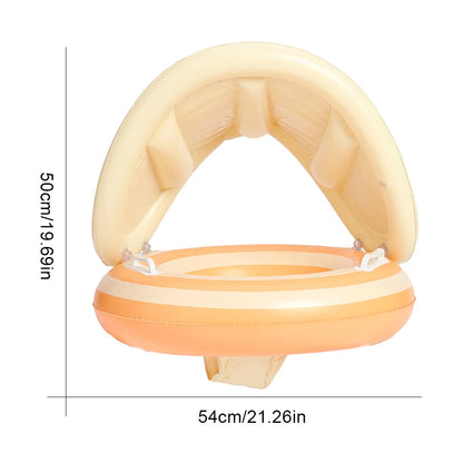 Inflatable Swim Ring with Detachable Sunshade