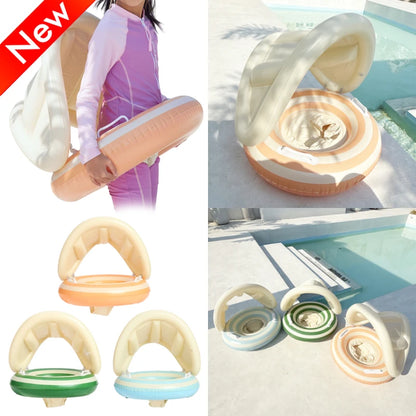 Inflatable Swim Ring with Detachable Sunshade
