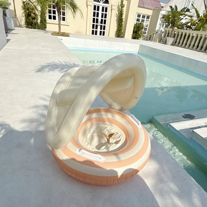 Inflatable Swim Ring with Detachable Sunshade